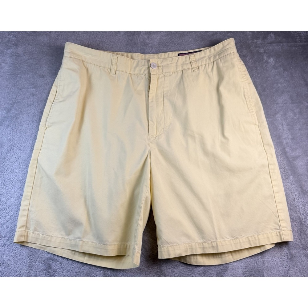 Vineyard Vines Shorts Mens 36x9 Yellow Club Short Flat Front Cotton Chino Preppy